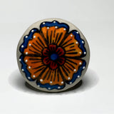 Gold And Blue Sunflower Cabinet Knob Drawer Pull 1.75 Inch-Dwyer Home Collection