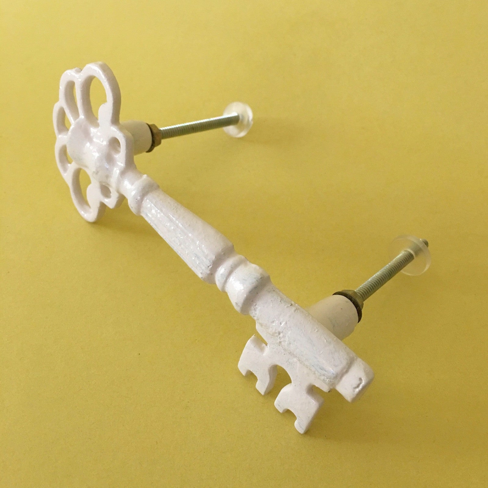 White Skeleton Key Cabinet Handles or Window Handle Pulls-Dwyer Home Collection