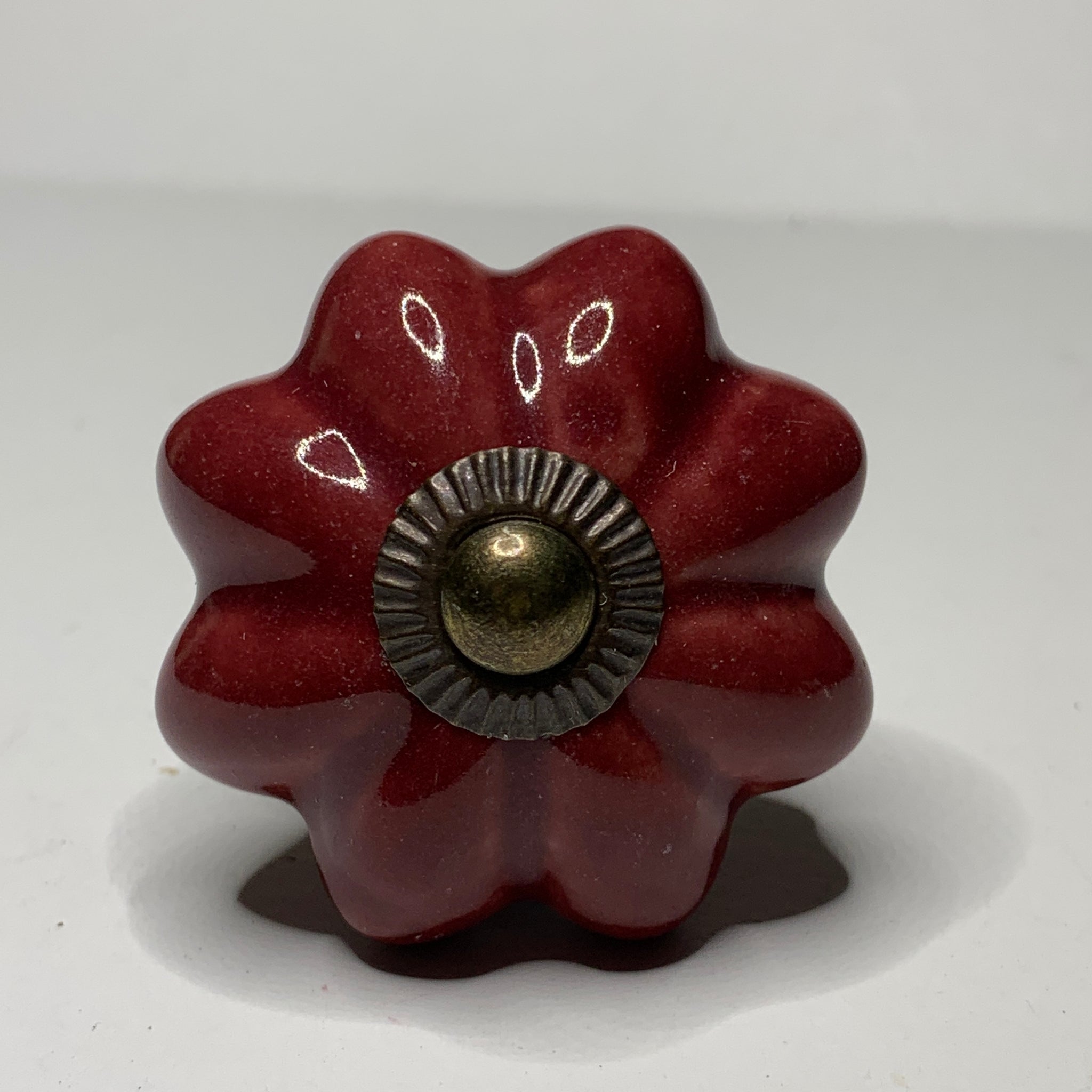 Red Brown Porcelain Drawer Pulls Cabinet Knobs 1.75 Inch-Dwyer Home Collection