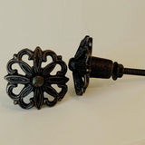Rustic Filigree Cast Iron Dresser Drawer Pulls Cabinet Knobs 1.5 Inch-Dwyer Home Collection