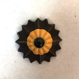 Mini Scalloped Yellow Gold Porcelain Cabinet Knobs Small Drawer Pulls .9 Inch-Dwyer Home Collection