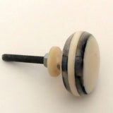Smoky Grey Trim On Polished Bone Cabinet Knobs Drawer Pulls 1.50 Inch-Dwyer Home Collection