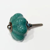 Teal Blue Green Porcelain Cabinet Knobs Dresser Drawer Pulls-Dwyer Home Collection
