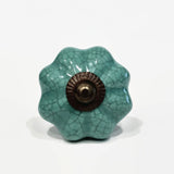 Teal Blue Green Cabinet Knobs Dresser Drawer Pulls Porcelain 1.5"-Dwyer Home Collection