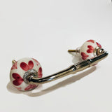 Pink Hearts on White 1.50 Inch Cabinet Knobs or 4 Inch Drawer Handles-Dwyer Home Collection