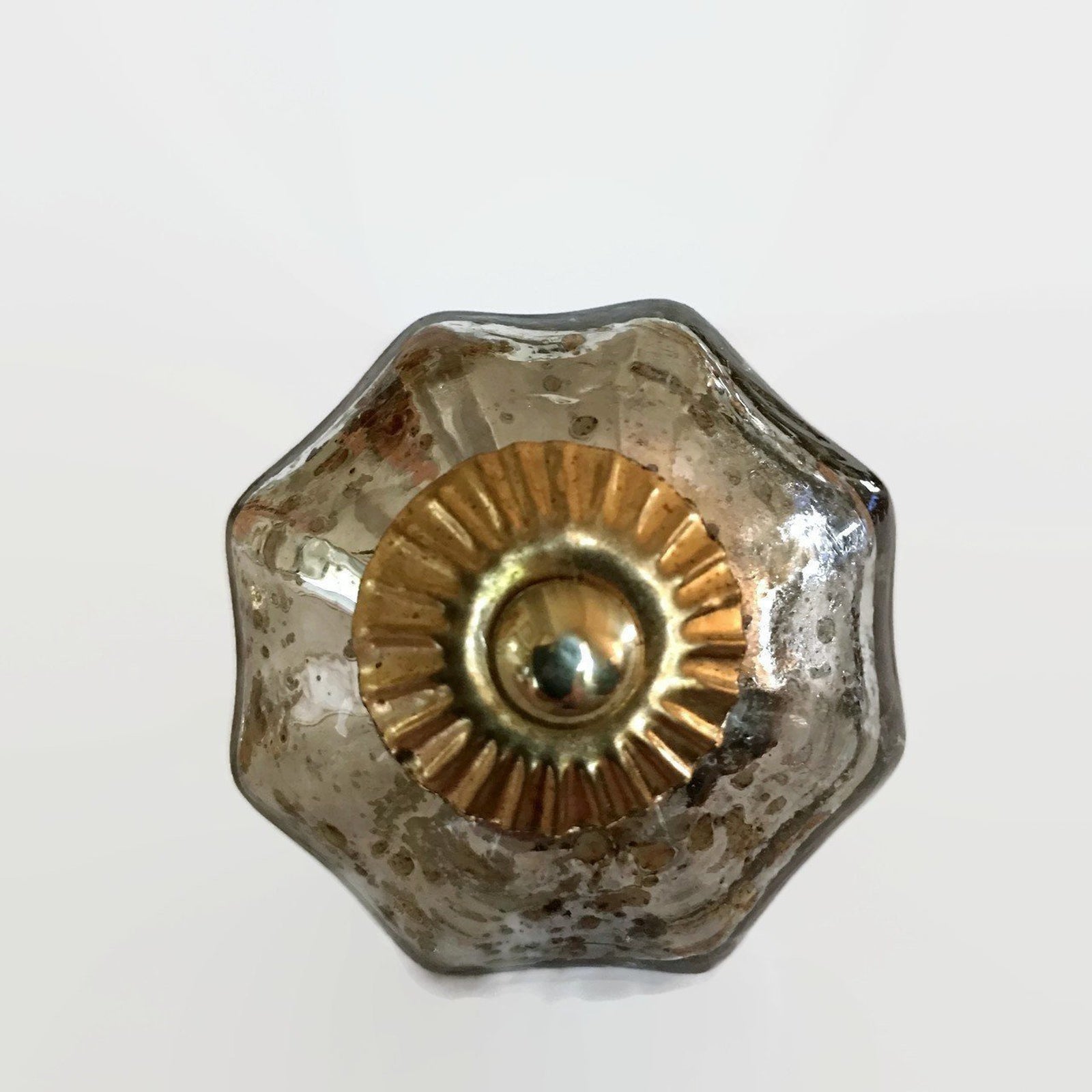Antique Style Silver Mercury Glass Cabinet Knob Drawer Pull 1.75 Inch-Dwyer Home Collection