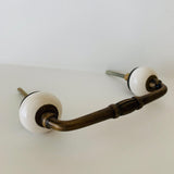 White Porcelain 4-Inch Cabinet Handles Drawer Handles Pulls-Dwyer Home Collection
