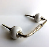 White Porcelain 4-Inch Cabinet Handles Drawer Handles Pulls-Dwyer Home Collection
