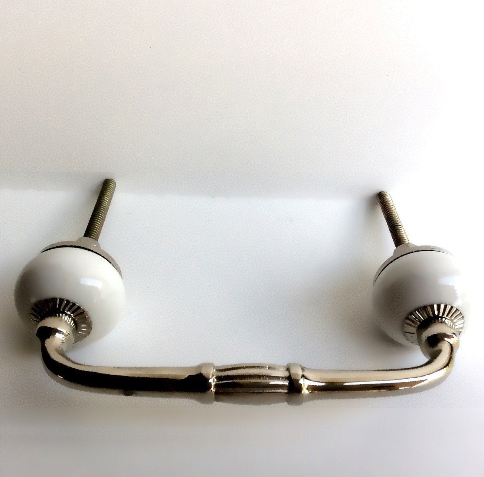 White Porcelain 4-Inch Cabinet Handles Drawer Handles Pulls-Dwyer Home Collection