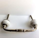 White Porcelain 4-Inch Cabinet Handles Drawer Handles Pulls-Dwyer Home Collection